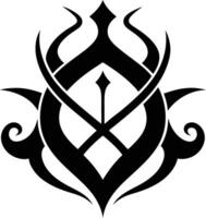 calligraphic pattern illustration black and white vector