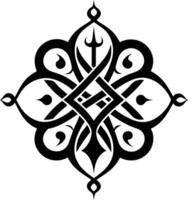calligraphic pattern illustration black and white vector