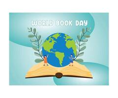 World Book Day reflects the importance of all knowledge produced from books. flat modern illustration vector