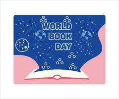 World Book Day background concept with copy space area for text. Happy Book Day. Flat modern illustration vector