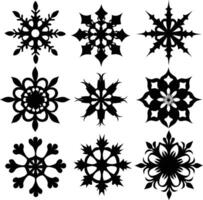 set of symmetrical calligraphic pattern illustration black and white vector