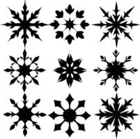 set of symmetrical calligraphic pattern illustration black and white vector