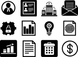 set of business icon illustration.idea, contact, target, organization, community, network, technology, businessman vector