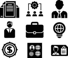 set of business icon illustration.idea, contact, target, organization, community, network, technology, businessman vector