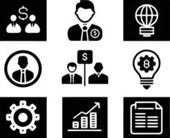 set of business icon illustration.idea, contact, target, organization, community, network, technology, businessman vector