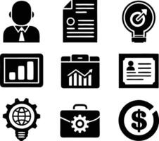 set of business icon illustration.idea, contact, target, organization, community, network, technology, businessman vector