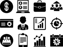 set of business icon illustration.idea, contact, target, organization, community, network, technology, businessman vector
