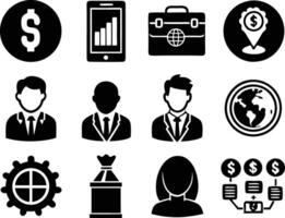set of business icon illustration.idea, contact, target, organization, community, network, technology, businessman vector