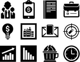 set of business icon illustration.idea, contact, target, organization, community, network, technology, businessman vector