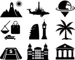 set of travel and tourism icon illustration travel, journey, tourism, adventure, summer, holiday, trip vector