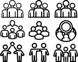 set of teamwork icon illustration. teamwork, team, meeting, business, work, collaboration, group, success, together vector
