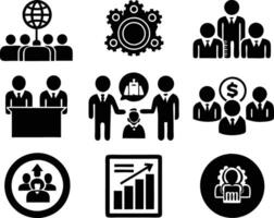 set of teamwork icon illustration. teamwork, team, meeting, business, work, collaboration, group, success, together vector