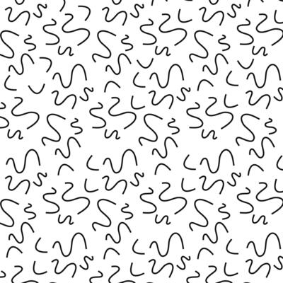Black And White Memphis Squiggle Pattern Background