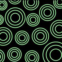 Green Concentric Circles Pattern On Black Background vector
