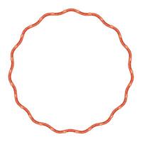 Abstract Textured Rope Stitched Wavy Round Frame vector