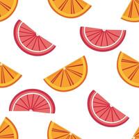 Seamless pattern with citrus fruits. Summer tropical background. vector