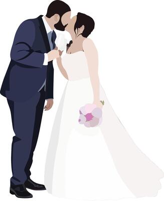 married couple kissing at the end of the ceremony-