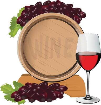 wooden barrel containing alcoholic liquid drinks