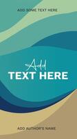 Concept design for a book cover featuring an abstract geometric waves background. vector