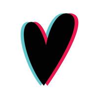 Cartoon heart with 3D visual effect isolated on white vector