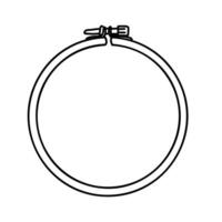 Embroidery Hoop illustration on a white background. Hand drawn outline Doodle Icon. Perfect for Manual stitching and Needlework Crafting and Sewing Hobby projects. Frame for web, mobile and vector