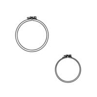 Set of Embroidery Hoops illustration on a white background. Hand drawn outline Doodle Icon. Perfect for Manual stitching and Needlework Crafting and Sewing Hobby projects. Frame for web, mobile vector
