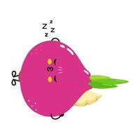 Onion sleeping character. hand drawn cartoon kawaii character illustration icon. Isolated on white background. Onion sleep character concept vector