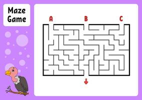 Rectangle maze. Game for kids. vector