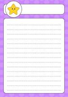 Lined sheet template. vector