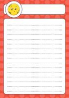 Lined sheet template. vector