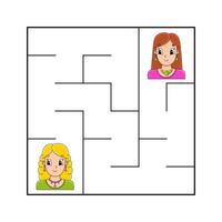 Simple square maze for toddlers. vector