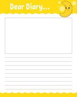 Lined sheet template. vector