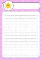 Lined sheet template. vector