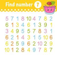 Find number. Education developing worksheet. vector