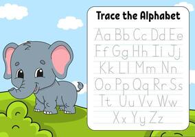 Writing letters. Tracing page. vector