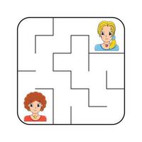 Simple square maze for toddlers. vector