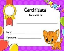 Diploma certificate template. vector