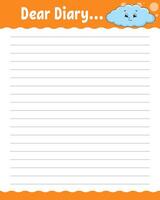 Lined sheet template. vector