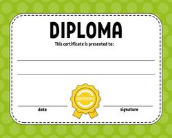 Diploma certificate template. vector