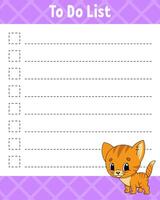 To do list. vector