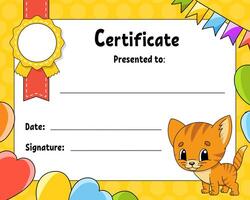 Diploma certificate template. vector