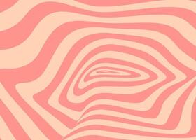 Distorted curved wave line background. Groovy retro hippie Retro style psychedelic Trendy 70s style. Striped lines hypnotic Vintage background. Distorted geometric pattern. Abstract monochrome. vector