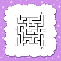 Abstract square maze. Game for kids. Puzzle for children. Labyrinth conundrum. Find the right path. illustration. vector
