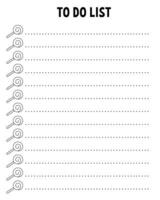 To do list. Printable template. Lined sheet. Handwriting paper. For diary, planner, checklist, wish list. illustration. vector