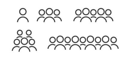 Group of people or group of users. Group icon, people icon set in trendy flat style. Persons symbol infographics website design, logo, app vector
