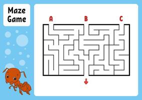 Rectangle maze. Game for kids. vector