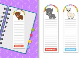 Set of paper bookmarks for books vector