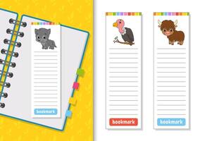 Set of paper bookmarks for books vector