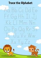 Writing letters. Tracing page. vector