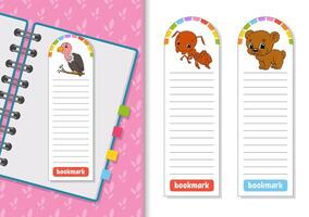 Set of paper bookmarks for books vector